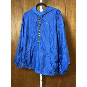 Nike Fit Windbreaker Mens Large Live Strong Lined 1/2 Zip Jacket Blue